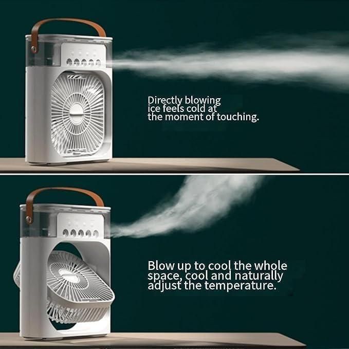 USB Portable Mist Fan – Mini Air Cooler Humidifier for Home & Office