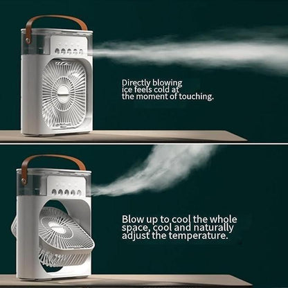 USB Portable Mist Fan – Mini Air Cooler Humidifier for Home & Office