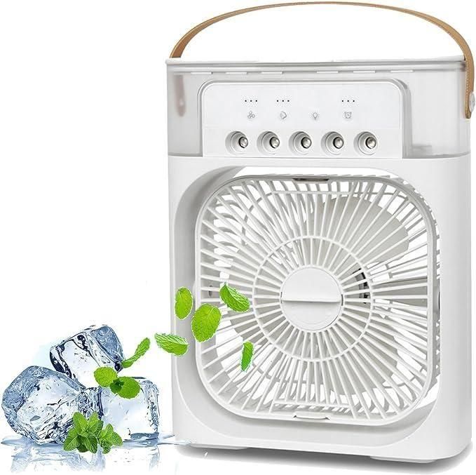 USB Portable Mist Fan – Mini Air Cooler Humidifier for Home & Office