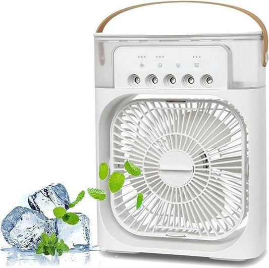 USB Portable Mist Fan – Mini Air Cooler Humidifier for Home & Office