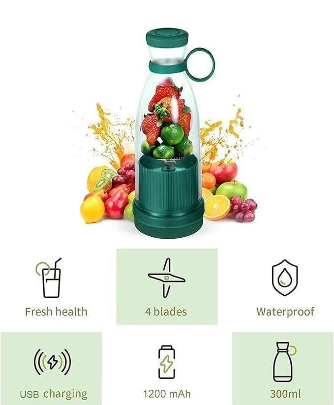 Portable Mini Juice Blender – USB Rechargeable Smoothie Maker Cup for Travel, Office & Gym