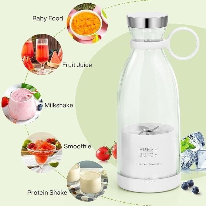 Portable Mini Juice Blender – USB Rechargeable Smoothie Maker Cup for Travel, Office & Gym